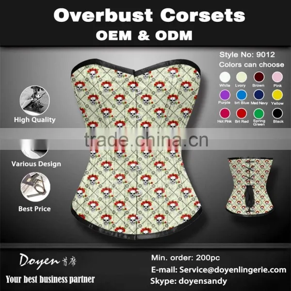 Cheap Steel Boned Lace Printing Corset Body Shaper Waist Training Corsets photo-2