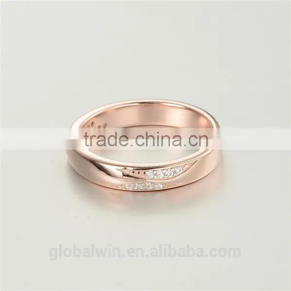 Fashion Ladies Rose Gold Plated Finger Wedding Zircon Ring Jewelry photo-2