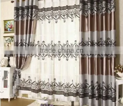 2015 Moden Flocd Blackout Fabric Window Curtain Home Textile Sun Protection Curtain photo-3