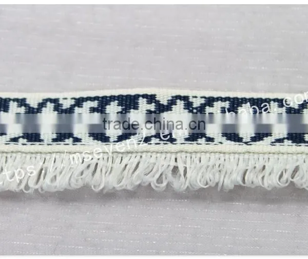 Newest Design Polyester 2 cm Width Ethnic Woven Webbing With Fringe photo-5