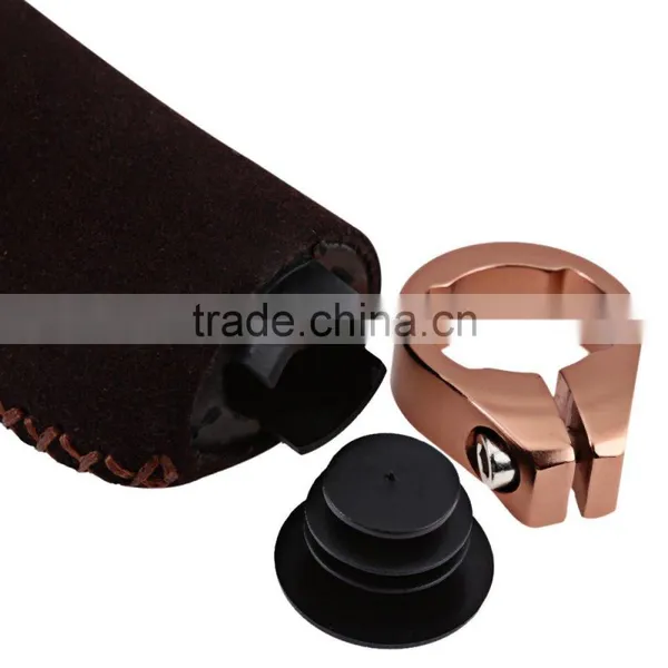 1 Pair Anti-slip Cycling MTB Bike Bicycle Handlebar Cover Grips Vintage Retro Leather Bilateral Lock Cover photo-6