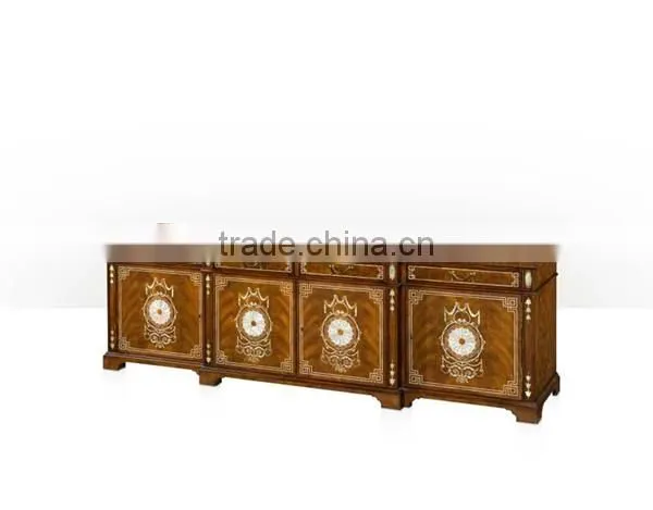 Vintage Royal Style Castle Living Room Furniture Luxury Gilt Entertainment Unit TV Stand Cabinet photo-2