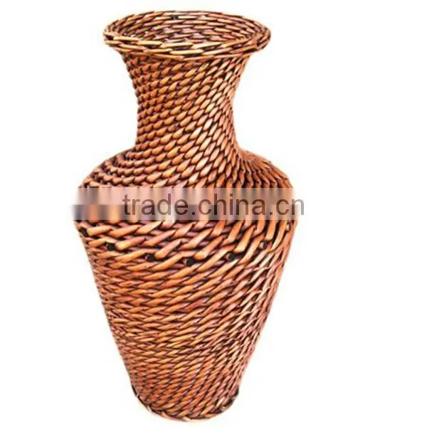 Wicker Basket Set Decoration Vase