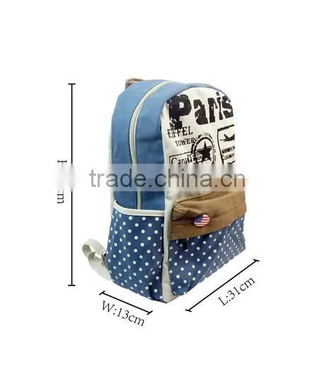 Casual Canvas Backpack Bag, Fashion Cute Lightweight Backpacks for Teen Young Girls photo-2