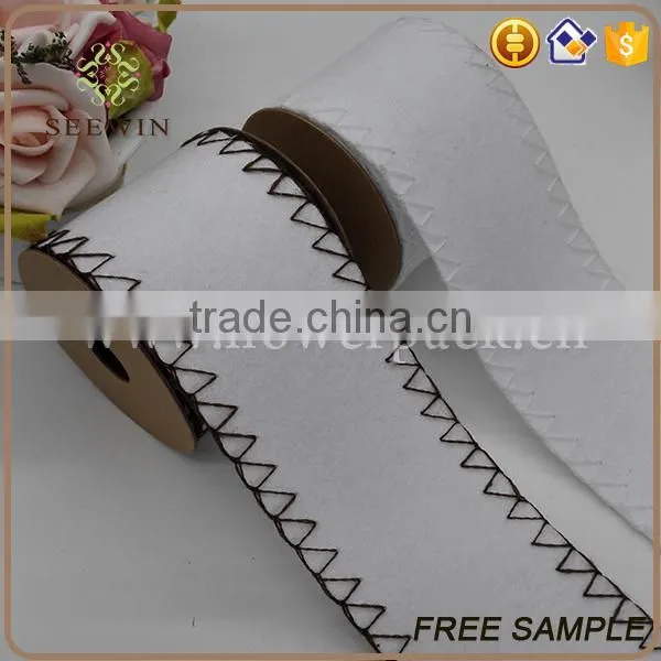 White Felt Fabric Ribbon Roll for Gift Packaging photo-4