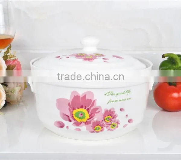 8" Porcelain Microwave Cooking Pot With Porcelain Lid photo-6