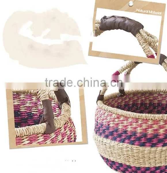 Colorful Seagrass Bolga Basket photo-2