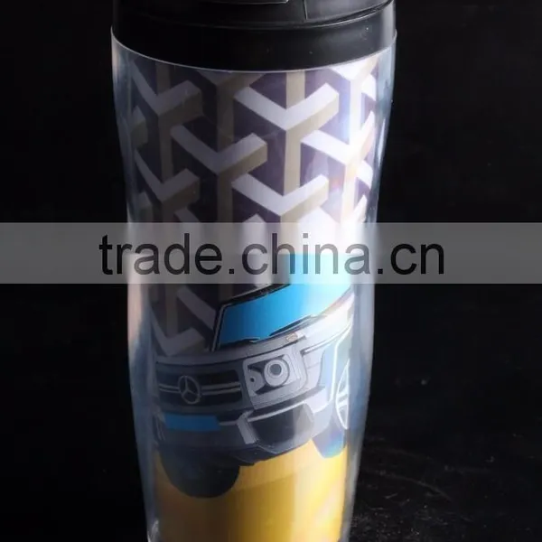 Plastic Paper Insert Coffee Thermos Travel Mug 12Oz photo-2