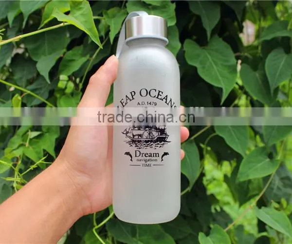 Frosted Glass Water Bottle With Cloth Cover photo-6