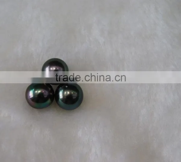 11-12mm AAA Wholesale Natural Peacock Green South Sea Pearl Beads photo-2