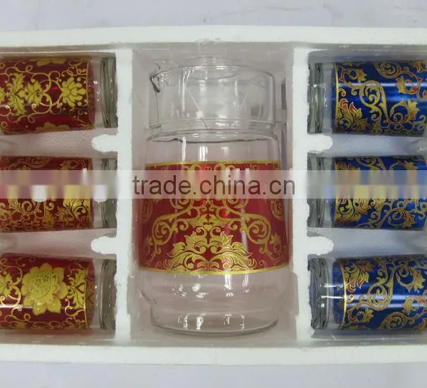 JK003 7pcs Glass Drinking Set With Deco photo-4