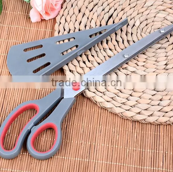 2016 Multifunctional Stainless Steel Pizza Scissors With Rubber Soft Tpr Handle /rubber Scissors photo-3