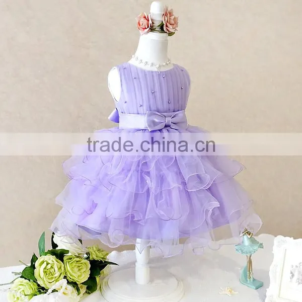Retail Hot! 2015 Baby Girl Dress Lace Multi-layer Tulle Cute Princess Dress Bow Belt Fashion Vestido Meninas photo-3