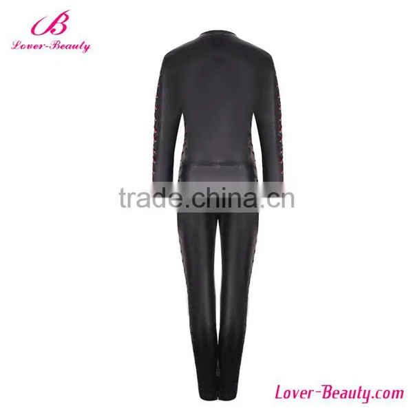 Cheap Sexy Tight Ladies Leather Catsuit for Women photo-3