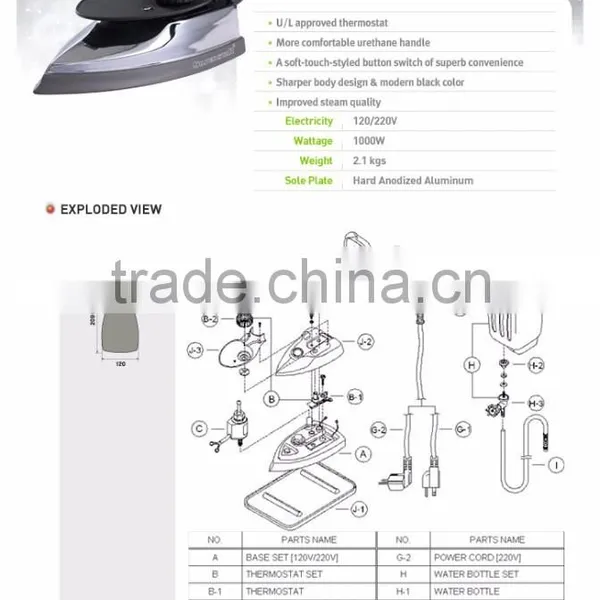 SILVER STAR GRVAITY IRON/BOTTLE IRON 1000W ES-300 photo-5