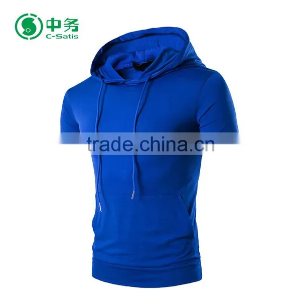 2017 Latest Design Clothing Sublimation Mens Short Sleeve Blank Pullover Hoodies photo-5