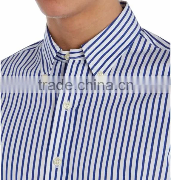 Men Stripe Long Sleeve Cotton Shirt Slim Fit Shirt photo-4