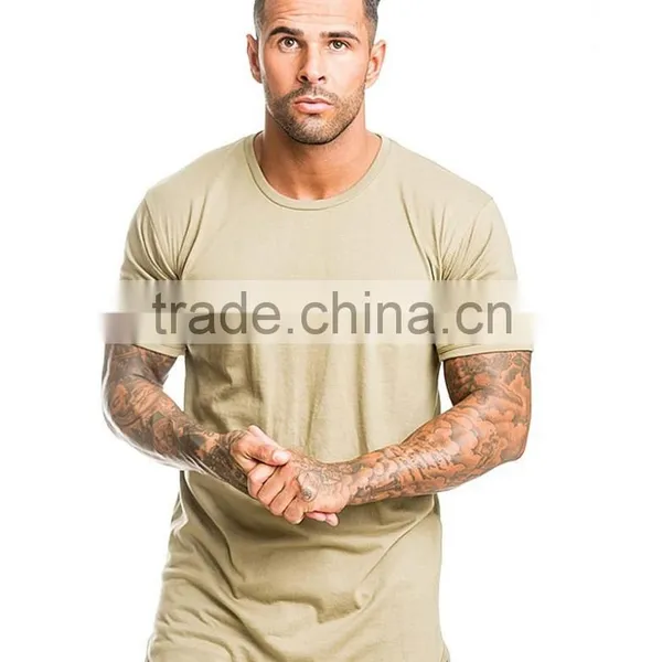 Mens Plain Gym Running Fitness T Shirt With Hem Bottom photo-6