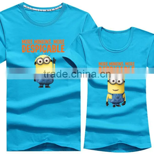 Custom Fashion Design Cartoon Print Yellow Couple T-Shirt photo-5