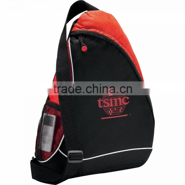 Sling Shot Sling Backpack - Has Main Zippered Compartment With Side Mesh Water Bottle Pocket and Comes With Your Logo. photo-3