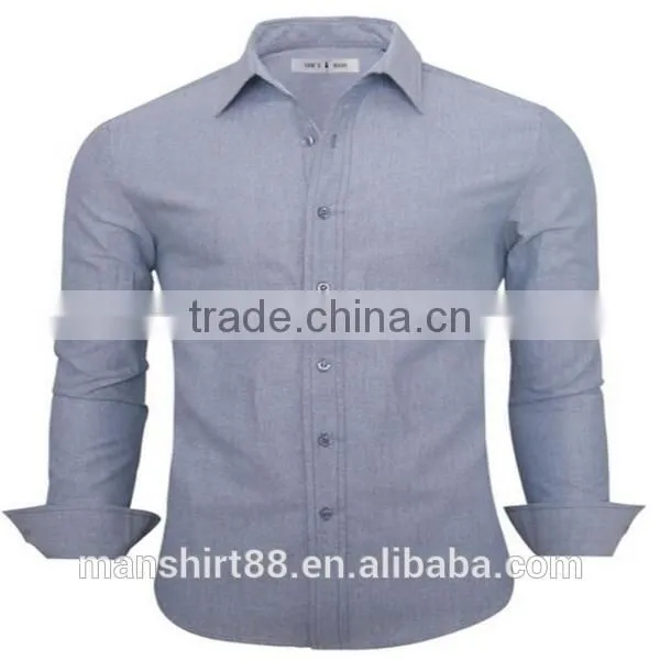 2016 New Wholesale Plain Oxford Cotton Button Down Custom Mens Casual Dress Shirts photo-4