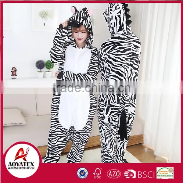 Zebra Coral Fleece Women Animal Bathrobe photo-3