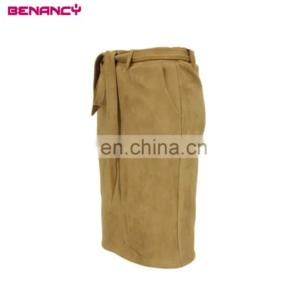 American Apparel Ladies Suede Pencil Bodycon Knee Length Skirt photo-2