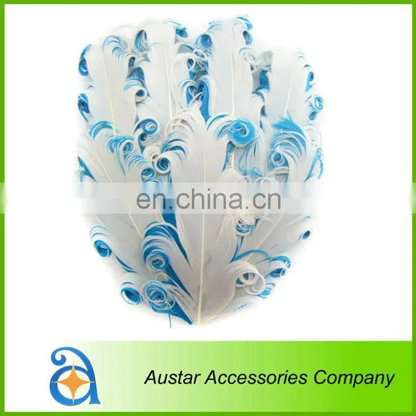 3 Tones TOURQUOISE/LIME/WHITE Curly Goose Feather Pads,Nagoire Feather Pads for Baby DIY Headband photo-4