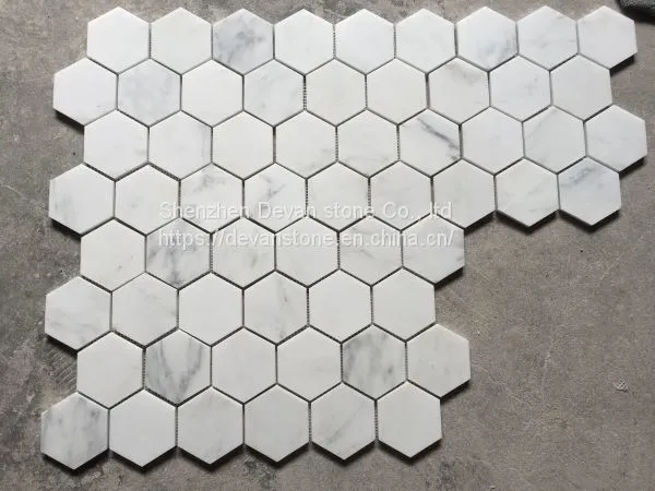 Oriental White Hexagon Marble Mosaic Floor Tiles Backsplash Mosaic photo-5