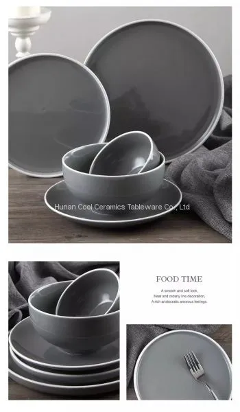 European Dinnerware Plate Colored Glaze Houseware Matte Glazed Custom Ceramic Pottery Dinnerware Set photo-4