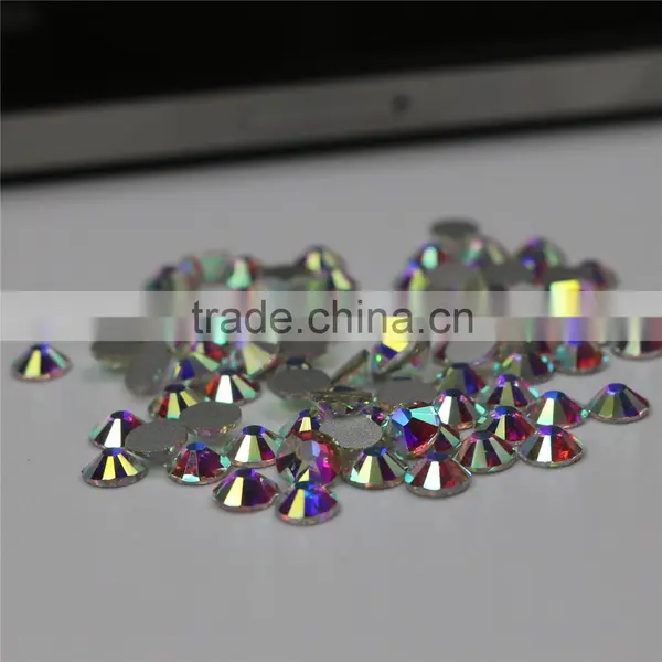 Top Quality Wholesale Transparent White Silver Flat Back Hot Fix Crystals Rhinestone for t Shirts photo-5