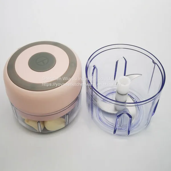 2 Cups(100ml+250ml Bowl) Electric Small Wireless Waterproof USB Charging Mini Garlic Food Chopper Blender Mincer Portable Food Processor photo-2