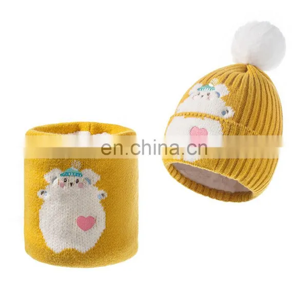 Winter Kids Hat Scarf Set Knit Fleece Lined Beanie Neck Warmer Scarf for Toddler Boys Girls Ages 6 Months to 4 Years photo-3