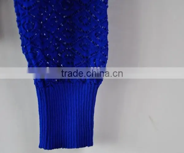 Blue Sexy Pullover Knitted Sweater Girls Summer Sweater photo-3