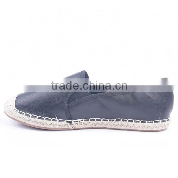 Hot Selling Latest Design Lady Straw Sole Flat Feet Walking Shoe With Elastic Band photo-3