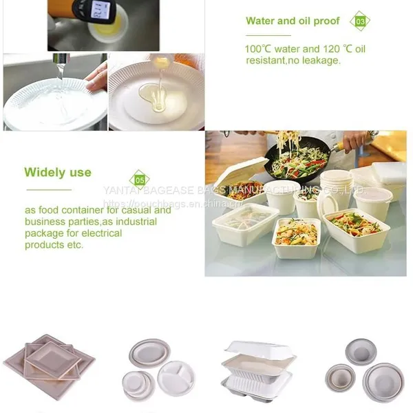 Eco Friendly Biodegradable Sugarcane Bagasse Tableware Sets Disposable Paper Pulp Plate 6 Inch Round Disc Bagease Packag photo-4