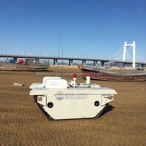 ALUMINUM ROBOT rubber track for underwater use with functional remote control