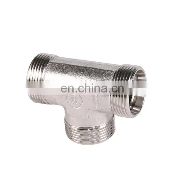 3/8 to 1/2 Hydraulic Adapter Tee Compression Fitting Metal Male Straight Pipe Fittings photo-5