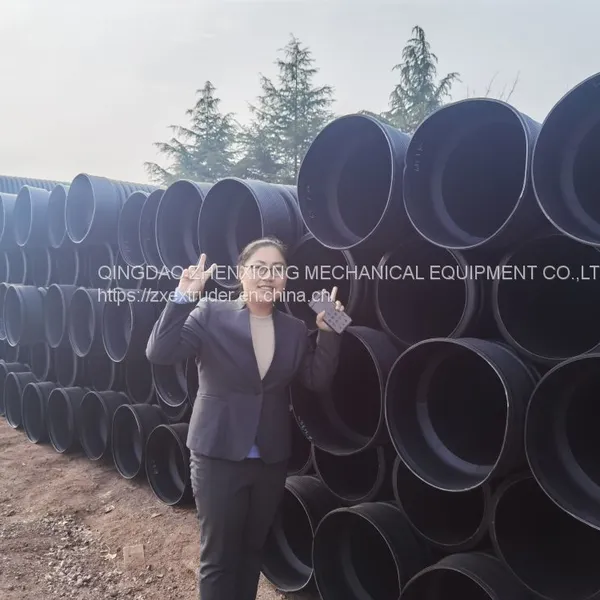 High Speed HDPE Plastics Double Wall Corrugated Pipe Extrusion Machine photo-4
