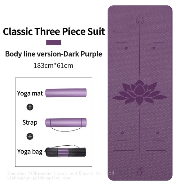 Yogamat Tpe New Balance Tpe Yoga Mat With Logo Travel Non Slip photo-2