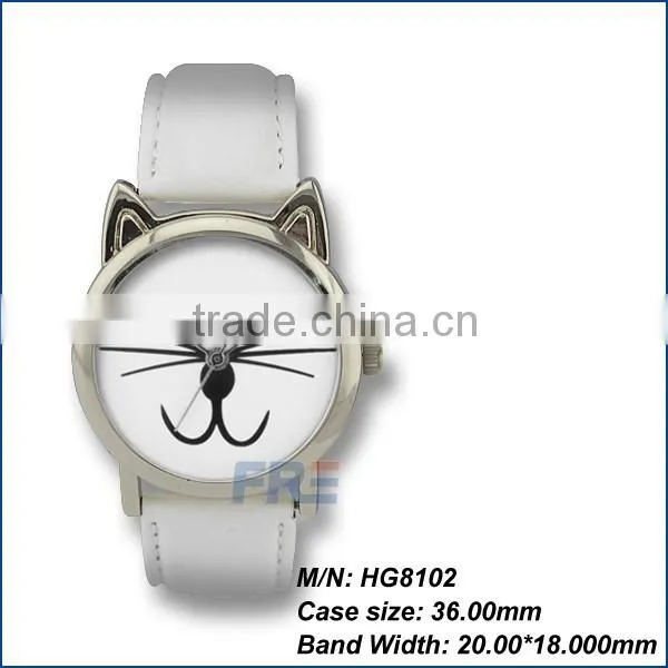 2015 Hoe Sales Fashion Lady Watch With Cat Pattern Newest Cat Watch for Girls photo-3