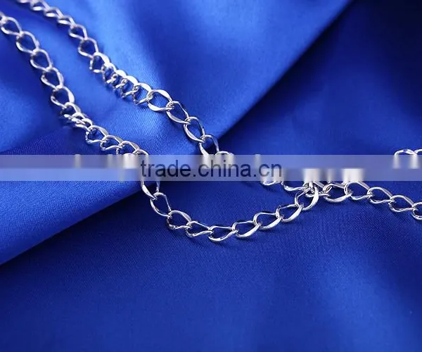 Hot Sales Wholesale Fashion Rhodium Plated Beautiful Curb Chain Of Necklace photo-4