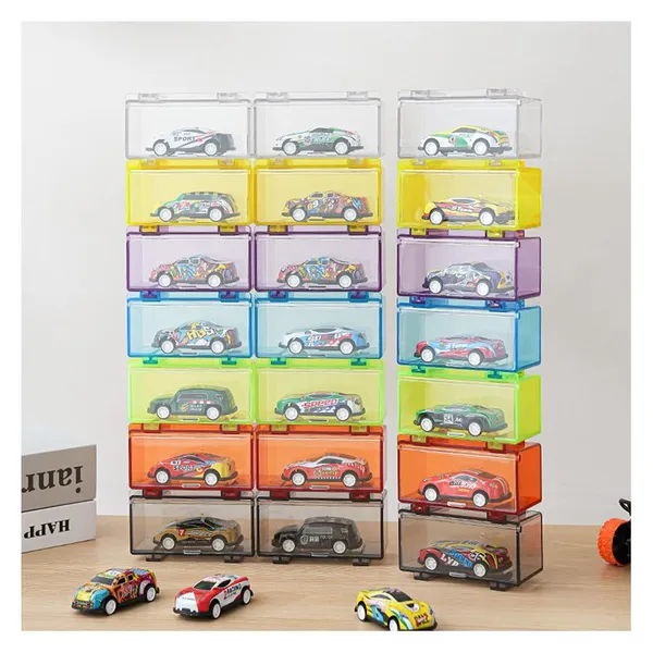 Professional Plastic Protective Toy Storage Box HotWheels 1/64 Model Cars Display Case for Wholesale photo-2