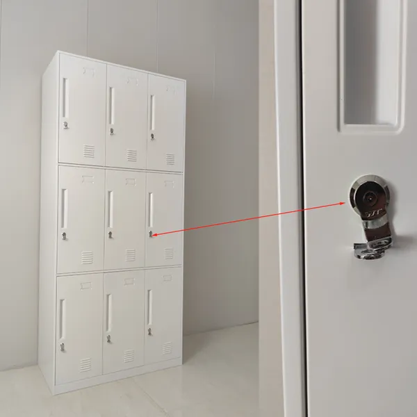 White 9 Doors Metal Gym Locker Customized Steel Storage Cabinet With Padlock photo-4