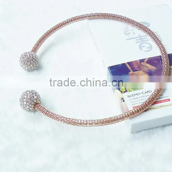 Europe and America Fashion High-grade Open Collar Crystal Ball Pendant Necklace photo-2
