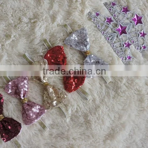 Wholesale Kids Headband Baby Girls Hair Accessories Bow Sequined Headband photo-5