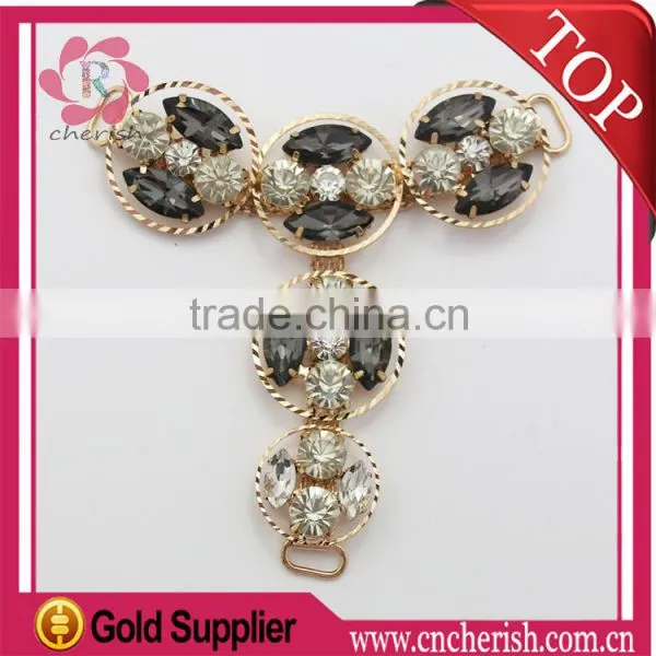 High Qulity Round Shape Black Color Hem Stone Decorative High Heel Shoe Ornaments With Shining Glass Beads photo-5