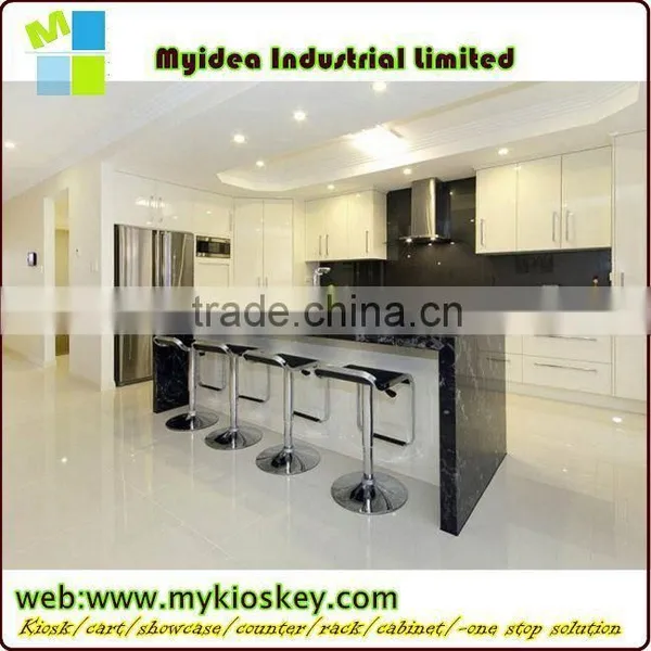 Mdf Baord Glass Top Office Reception Counter Design Beauty Salon Reception Counter photo-3