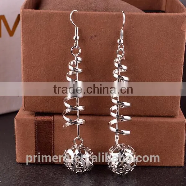 New Models Fashion Jewelry Spiral Gold Hollow Pellet Dangle Drop Earring photo-2