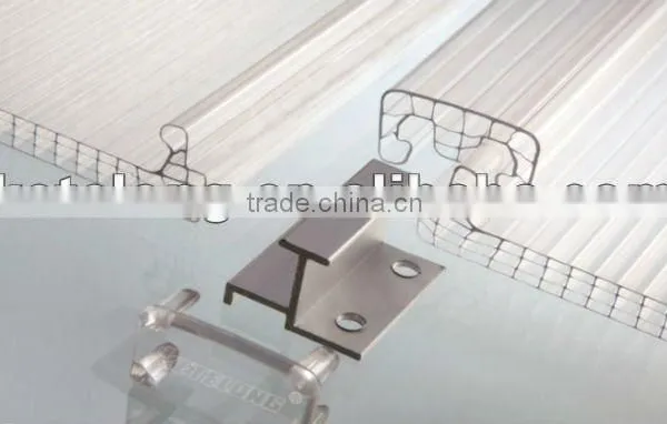 Leak Proof U Lock Polycarbonate Hollow Sheet With UV Protection